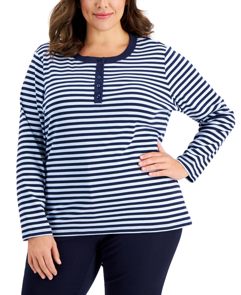 Karen Scott Plus Size Striped Top